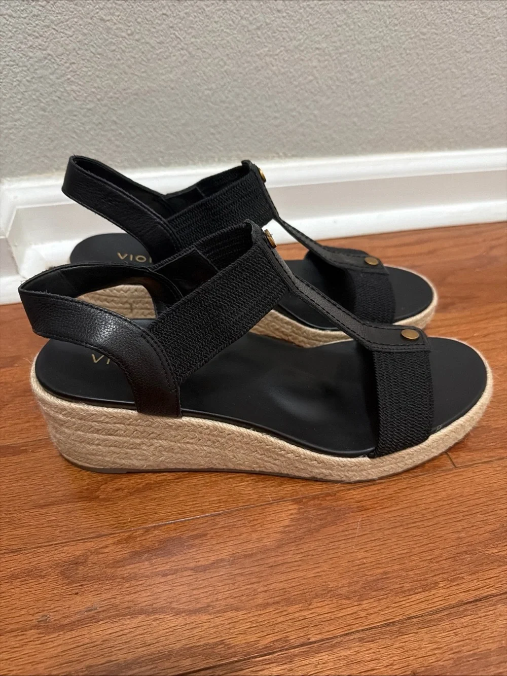 Vionic Calera Espadrille Wedge Sandal Women’s Size 12 Black new without box